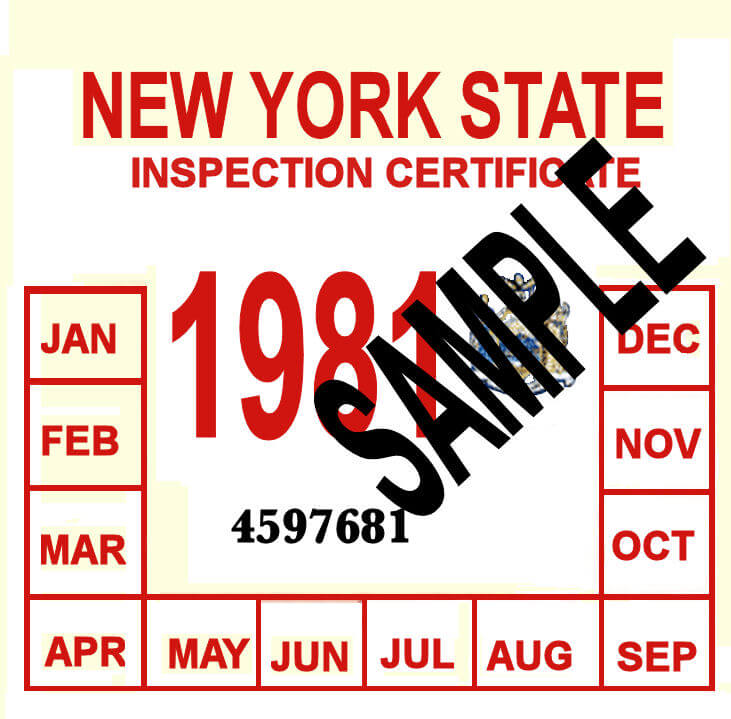 Modal Additional Images for 1981 New York INSPECTION Sticker